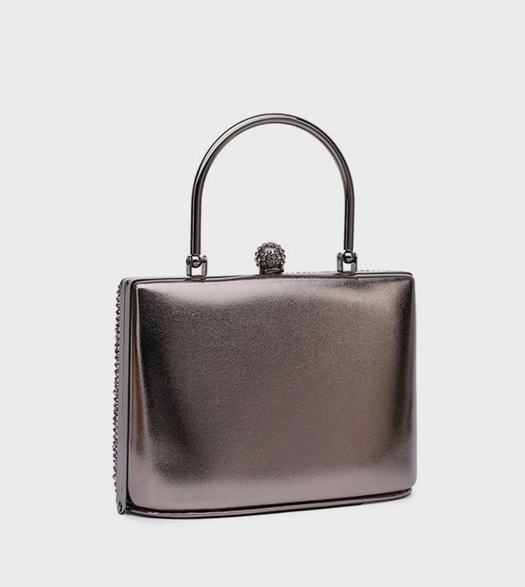 Embellished Top-Handle Clutch Bag