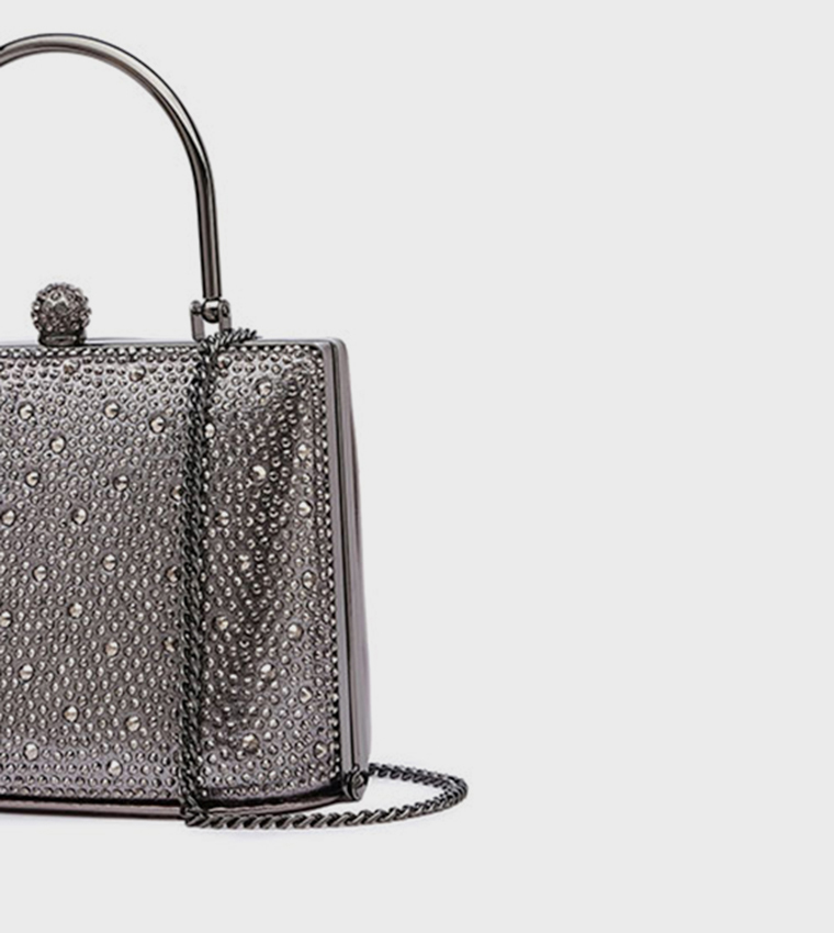 Embellished Top-Handle Clutch Bag