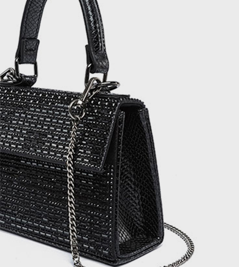 Embellished Top Handle Clutch Bag