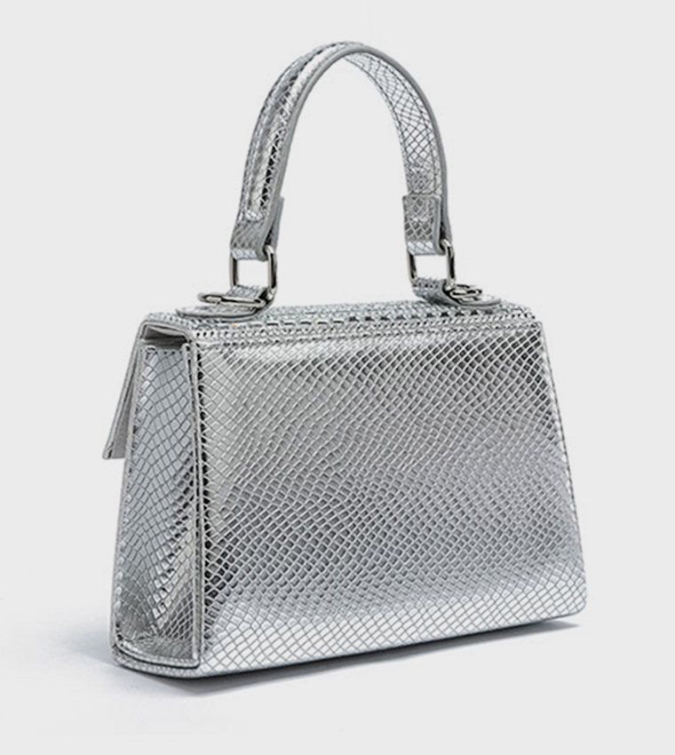 Embellished Top Handle Clutch Bag
