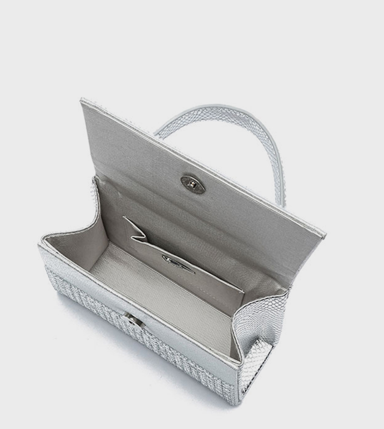 Embellished Top Handle Clutch Bag