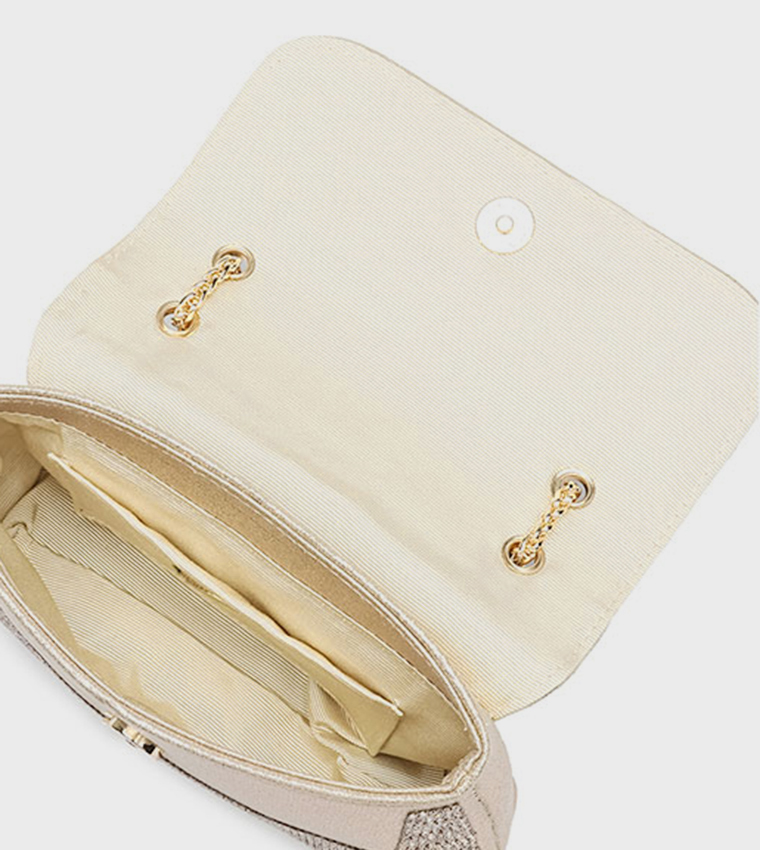 Embellished Flap Clutch Bag