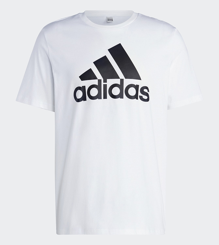 تيشيرت رياضي بياقة مستديرة وطبعة شعار العلامة التجارية 