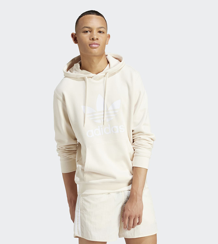 Buy Adidas Adicolor Classics Trefoil Hoodie In Beige 6thStreet Saudi Arabia