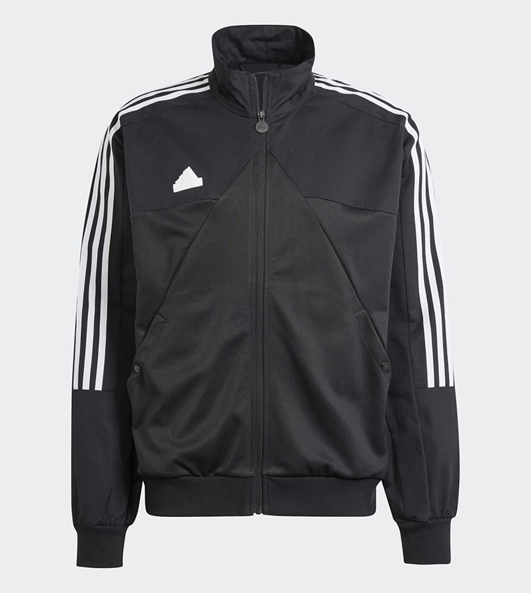 جاكيت رياضي بنصف سحاب وشعار 