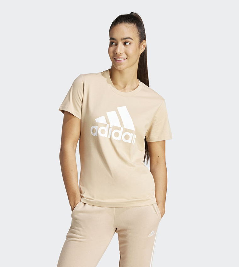 Beige adidas t shirt online