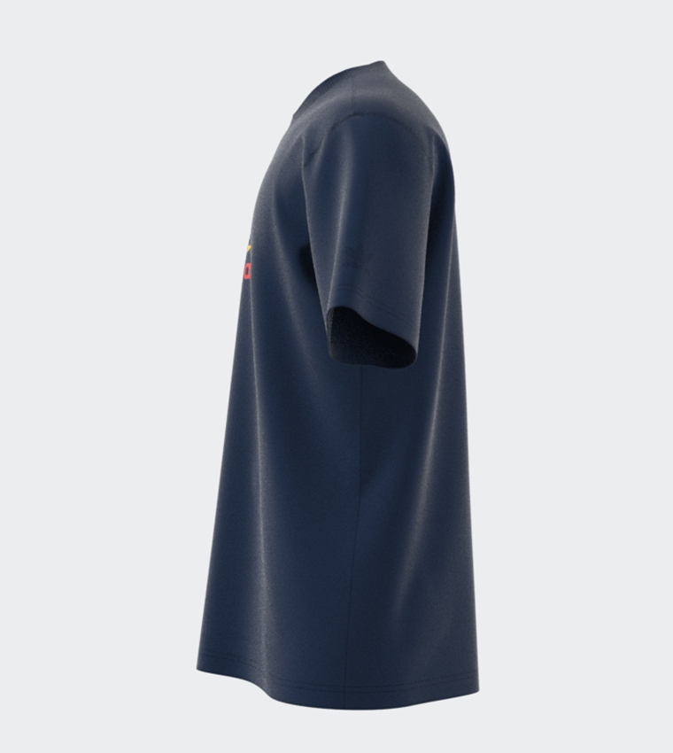 تيشيرت بأكمام قصيرة وطبعة شعار 