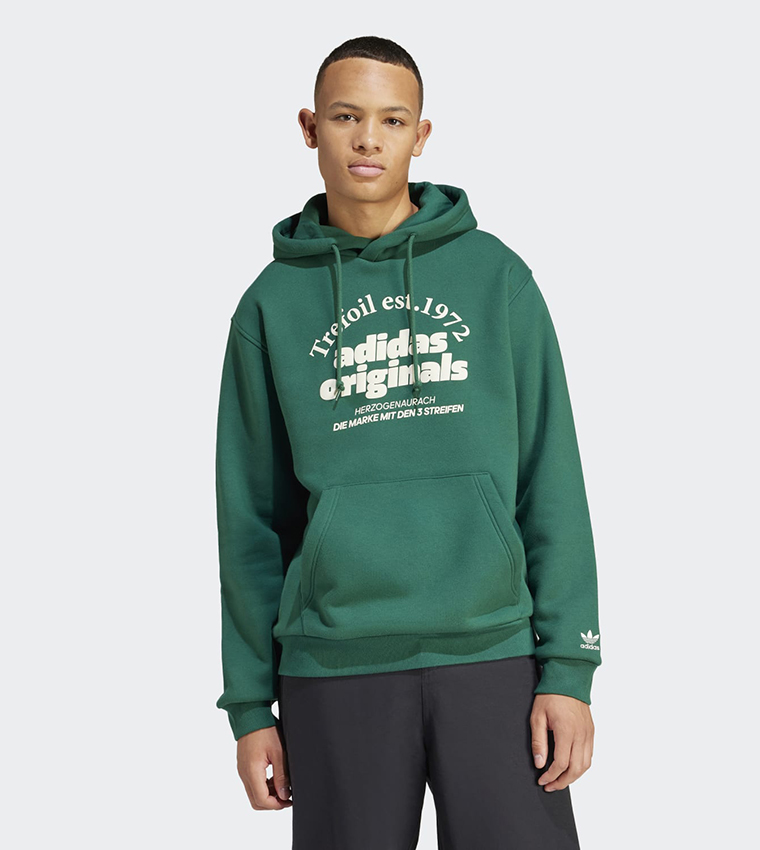 Buy Adidas Graphic Printed Long Sleeves Hoodie In Green 6thStreet Saudi Arabia