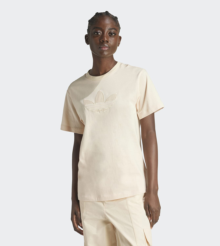 Buy Adidas Monogram Trefoil Active T Shirt In Beige 6thStreet