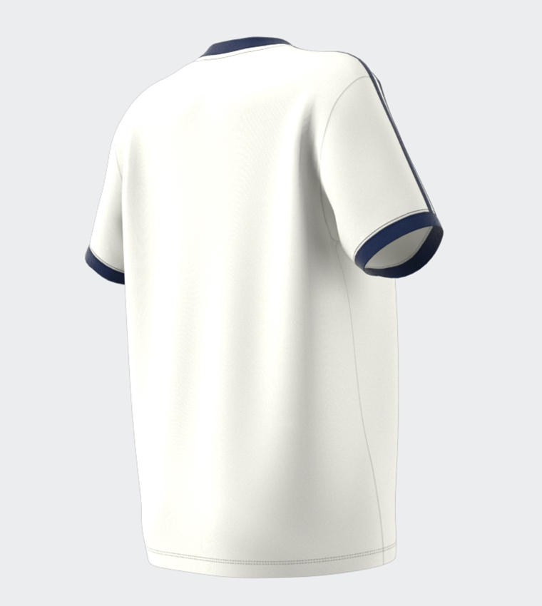Buy Adidas Terry 3 Stripes Short Sleeves T Shirt In White Buy Adidas Terry 3 Stripes Short Sleeves T Shirt In White
