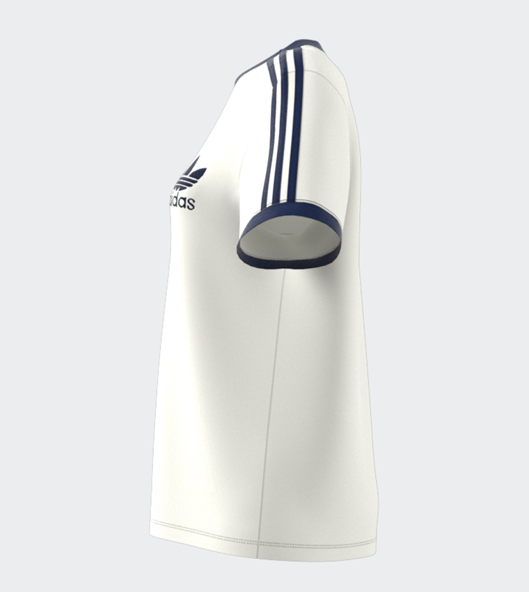 Buy Adidas Terry 3 Stripes Short Sleeves T Shirt In White