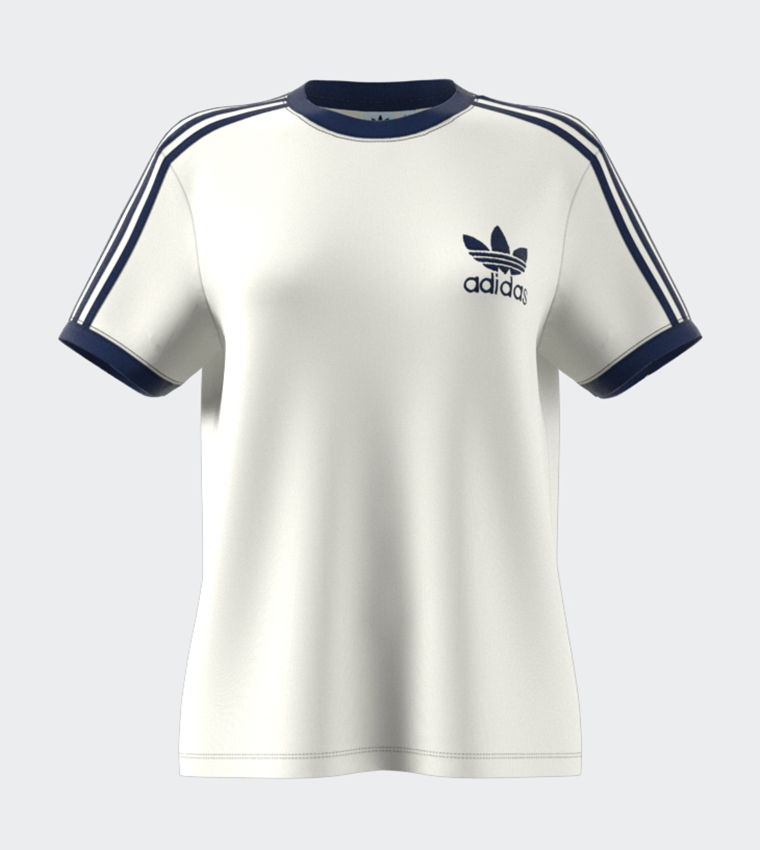 Buy Adidas Terry 3 Stripes Short Sleeves T Shirt In White