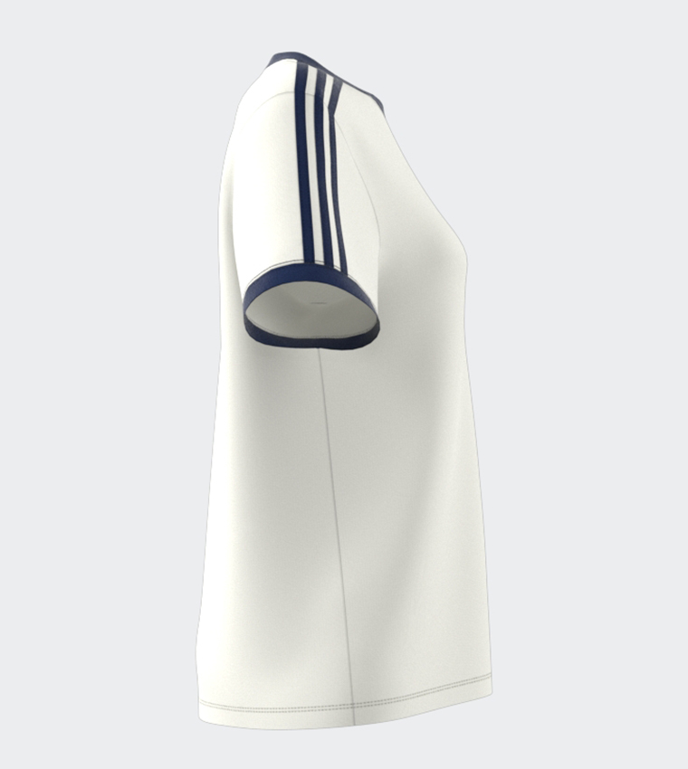 Buy Adidas Terry 3 Stripes Short Sleeves T Shirt In White