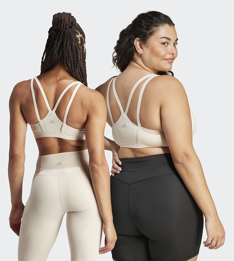 Buy Adidas All Me Medium Support Sports Bra In Beige