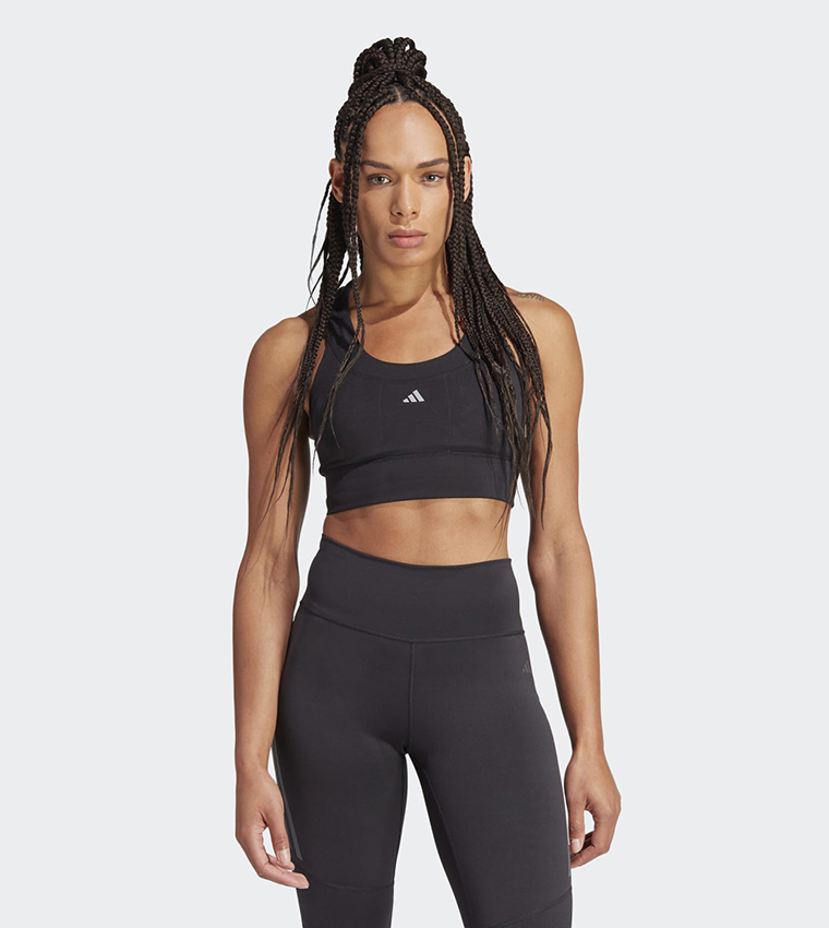 Buy Adidas Run Pocket Medium Support Sports Bra In Black