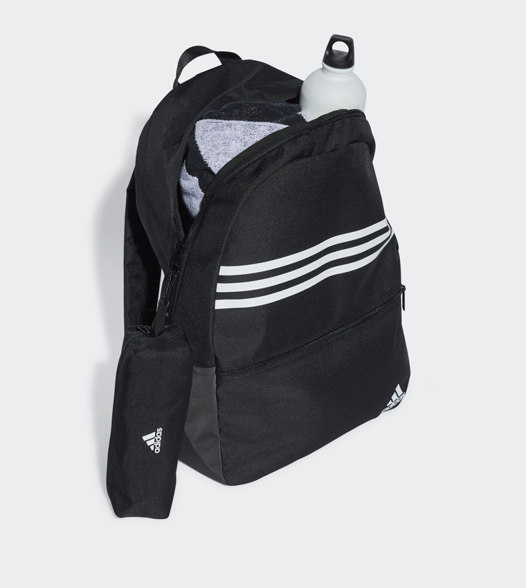 Classic Horizontal 3-Stripes Backpack with Pouch