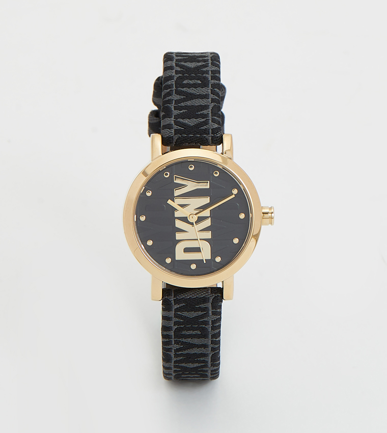 ساعة أنالوج سوهو ميدي بخلفية سوداء