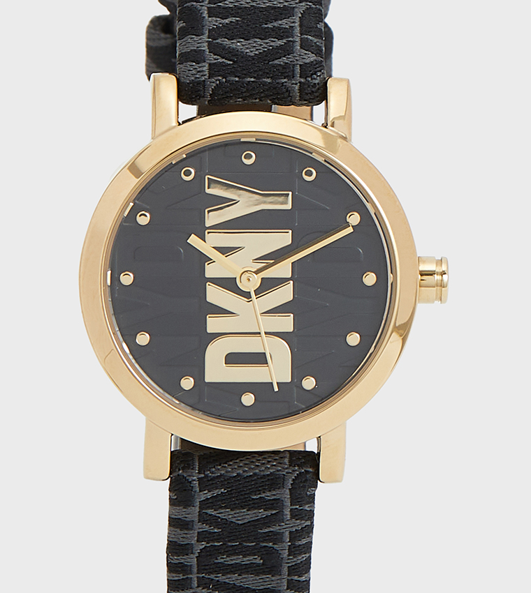 ساعة أنالوج سوهو ميدي بخلفية سوداء