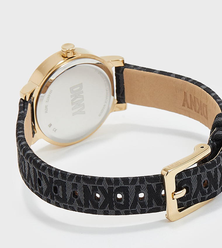 ساعة أنالوج سوهو ميدي بخلفية سوداء