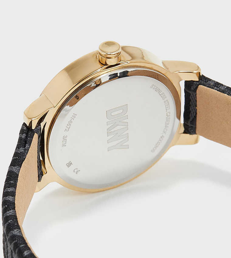 ساعة أنالوج سوهو ميدي بخلفية سوداء