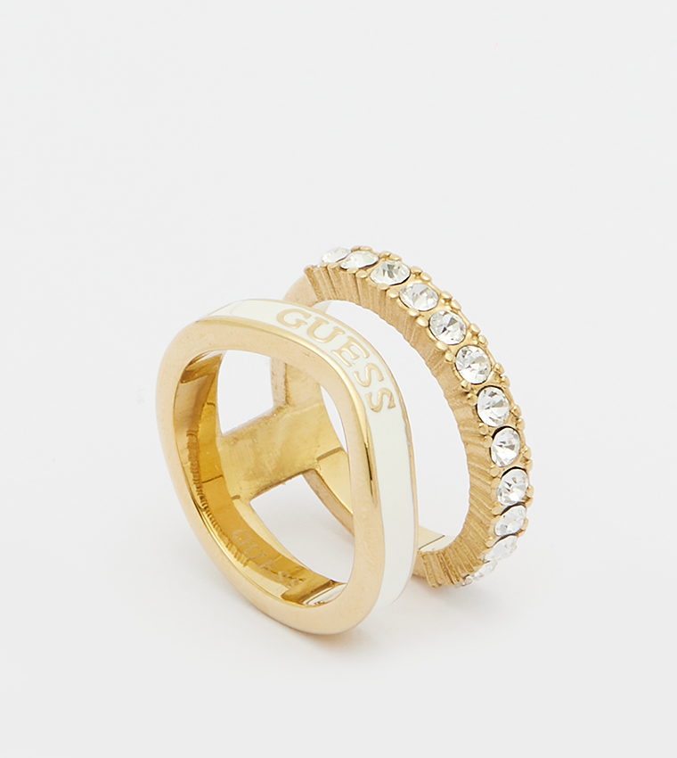 Crystal Double Layered Ring, 54mm