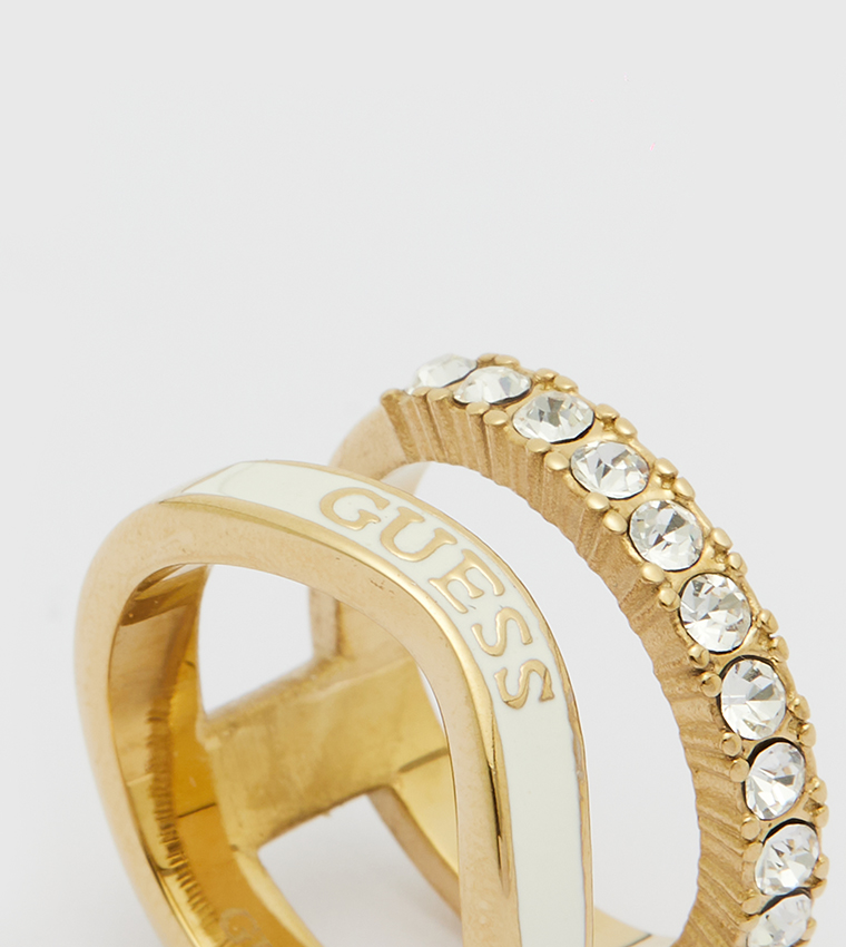 Crystal Double Layered Ring, 54mm