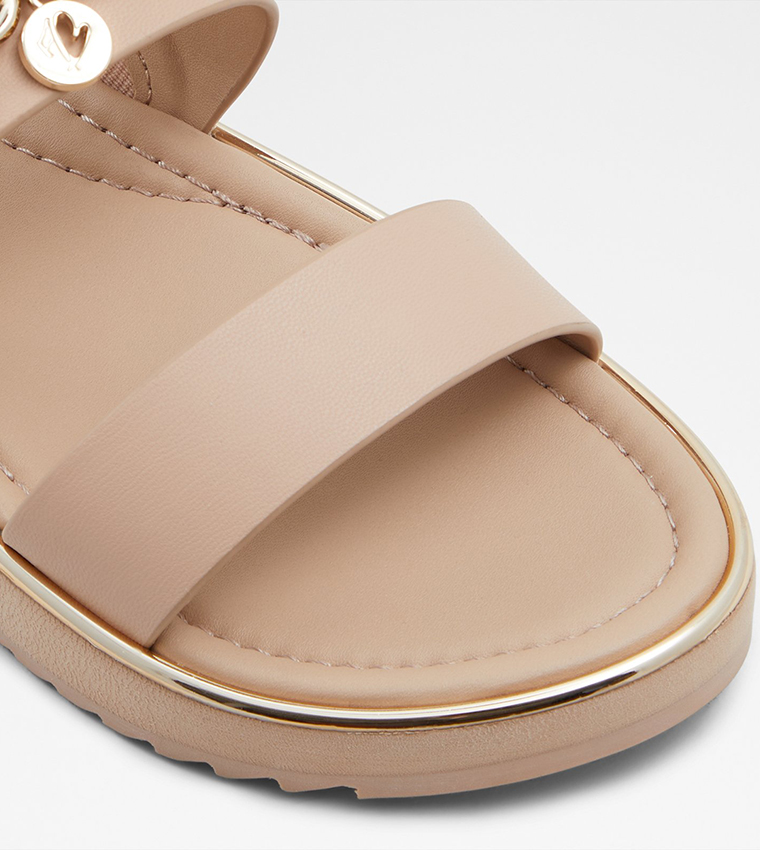 ADERRAR Metal Accent Flat Sandals