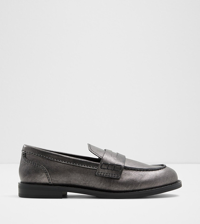 ADIBAEN Metallic Leather Loafers