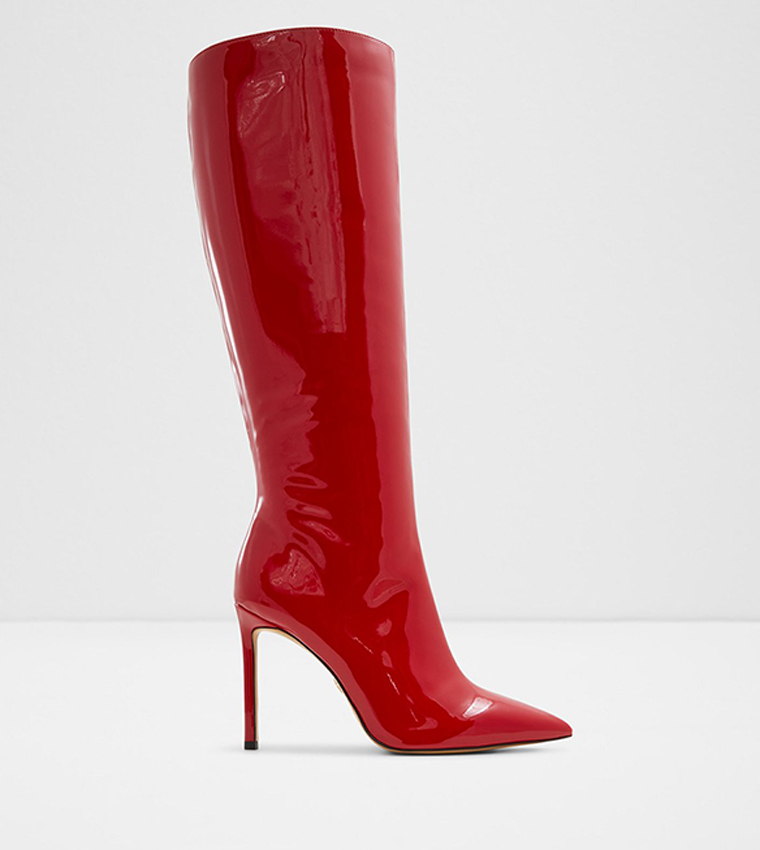 Buy Aldo AGATHEA Pointed Toe Knee High Heel Boots In Red 6thStreet Kuwait