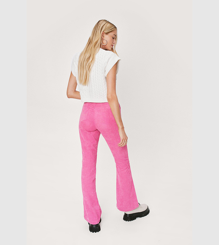 Cord High Waisted Flared Pants