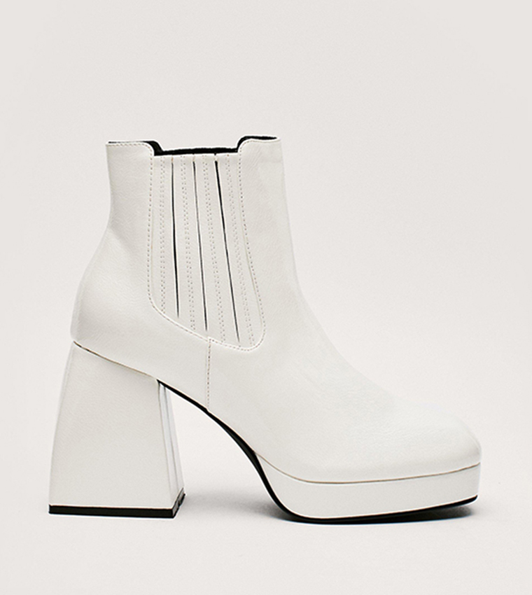 Platform Boots Nasty Gal White Booties Nasty Gal Shoes White Boots