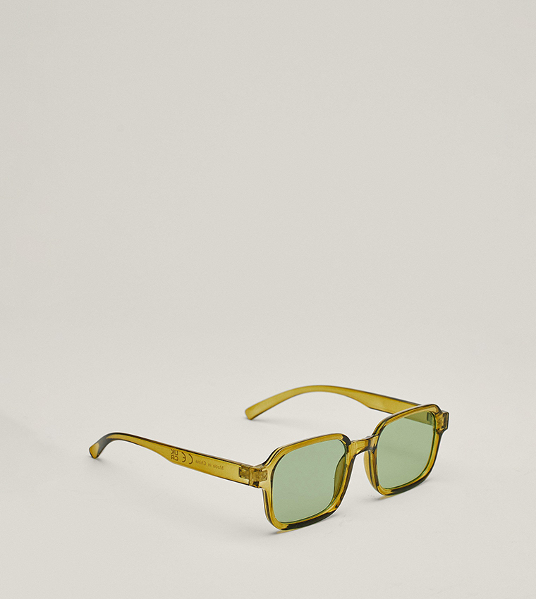 Buy Nasty Gal Retro Green Lens Thin Square Sunglasses In Green 6thStreet Oman