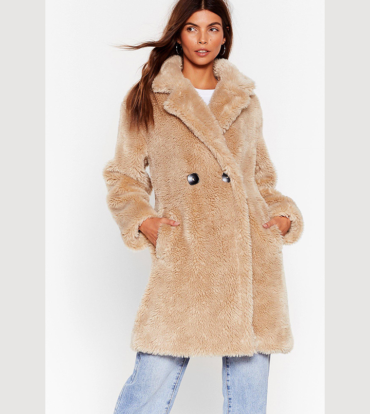Nasty Gal Faux Fur Trench Nasty Gal Cow Print Faux Fur Longline