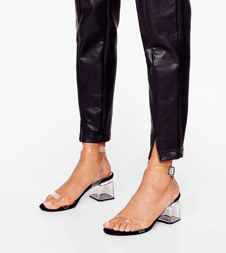 Buy Nasty Gal Clear The Air Low Block Heels In Black 6thStreet UAE