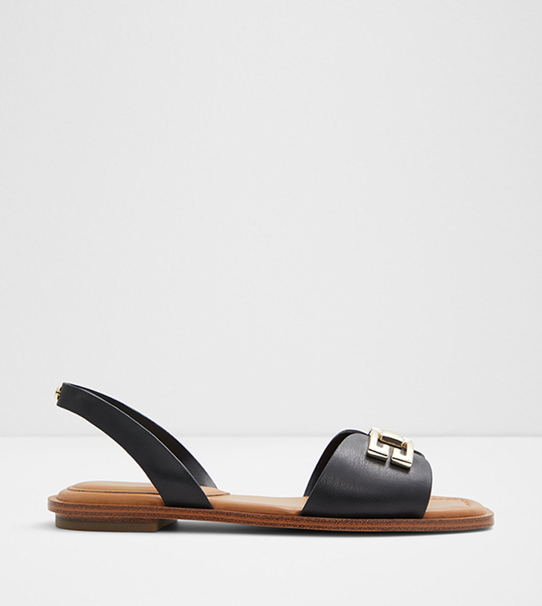 Aldo black flat sandals cheap