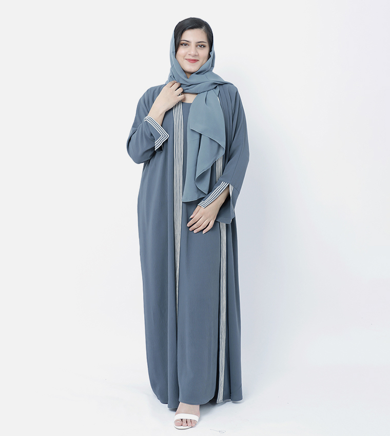 Modern Textured Long Sleeves Abaya