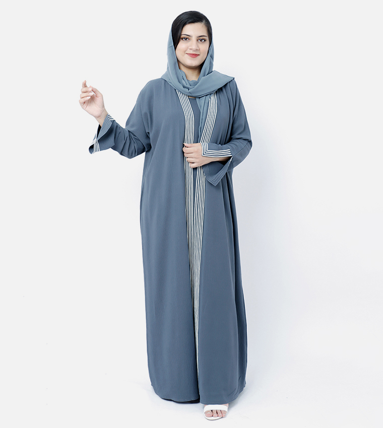 Modern Textured Long Sleeves Abaya