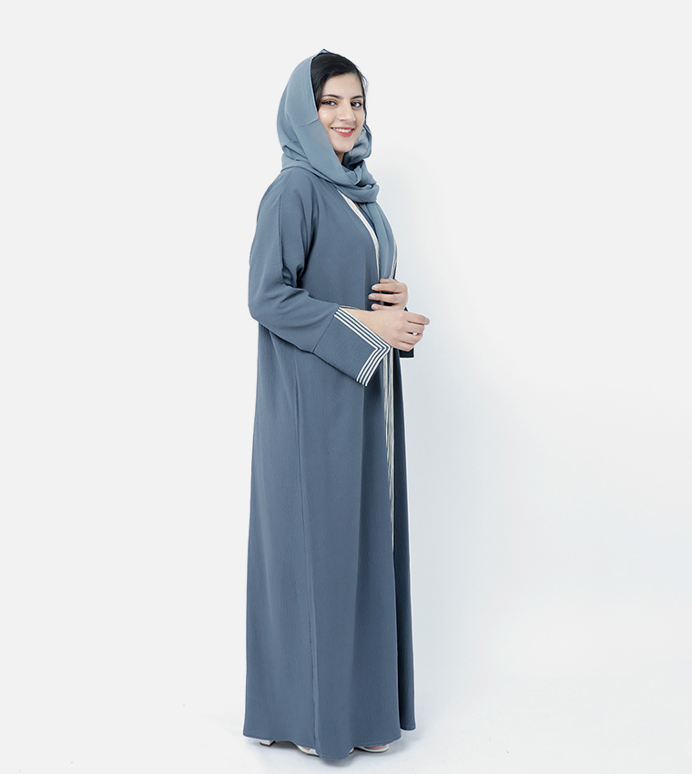 Modern Textured Long Sleeves Abaya