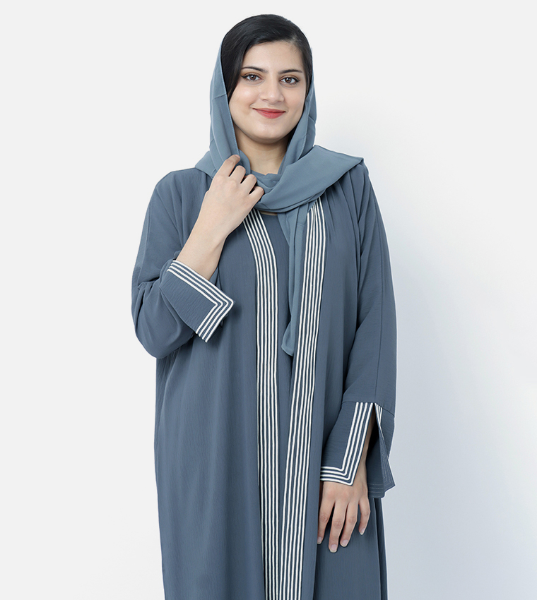 Modern Textured Long Sleeves Abaya