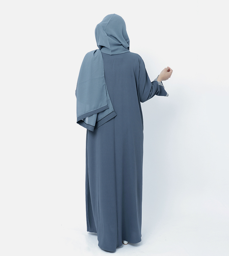 Modern Textured Long Sleeves Abaya