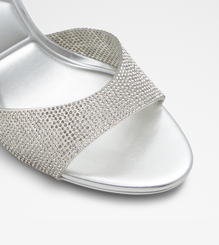 Buy Aldo AITANA Embellished Heel Sandals In Silver | 6thStreet Saudi Arabia