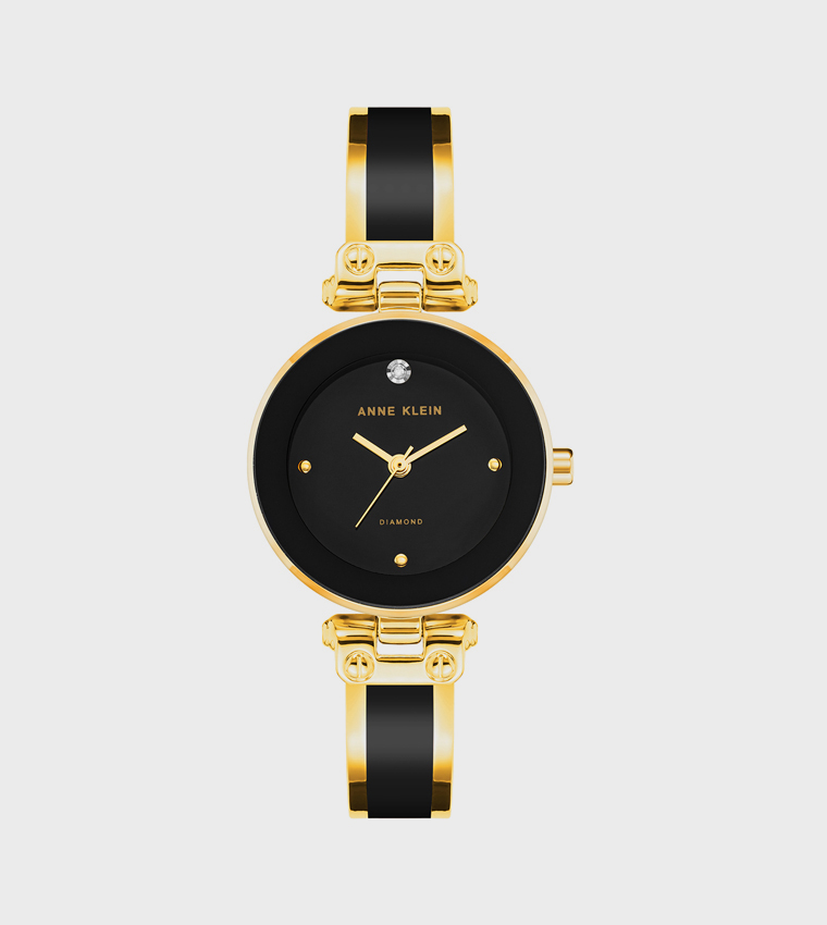 Black Dial Stainless Steel Strap Analog Watch