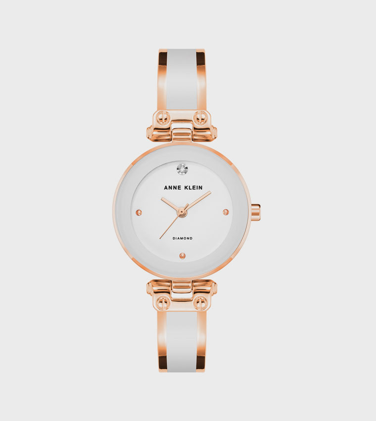 White Dial Stainless Steel Strap Analog Watch