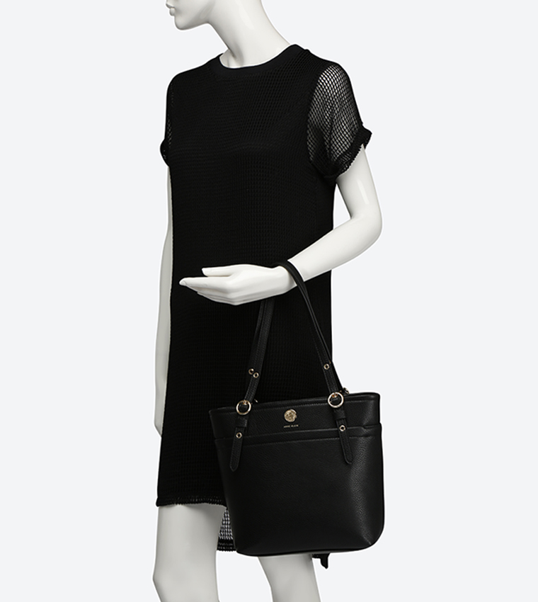 Buy Anne Klein Pocket Small Tote Bag Black In Black 6thStreet UAE