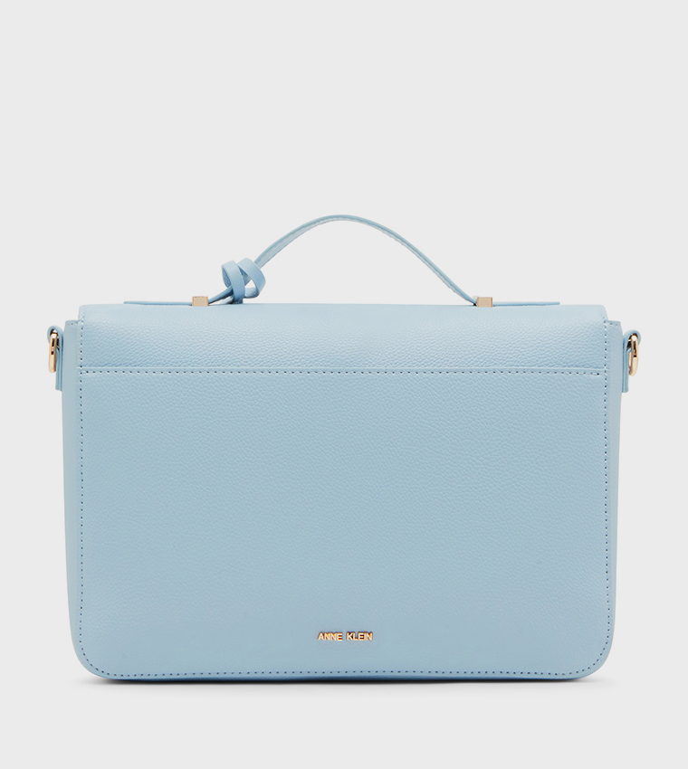 Textured Flap Top Handle Bag