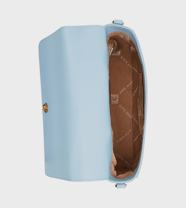 Textured Flap Top Handle Bag