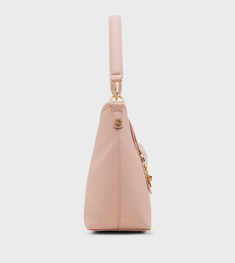 Textured Shoulder Bag with Coin Pouch