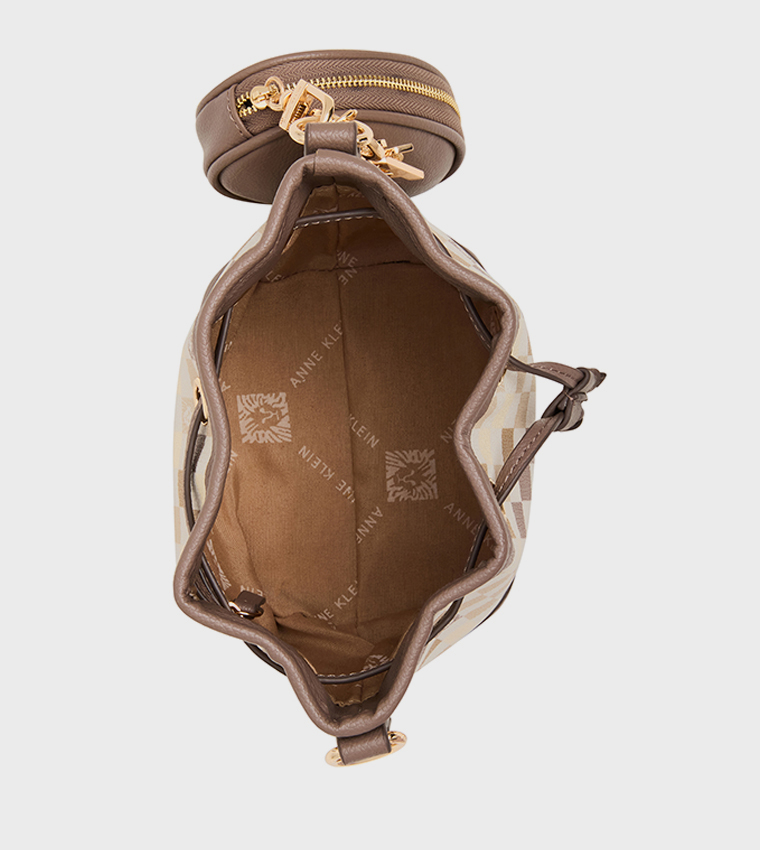 Patterned Drawstring Bucket Bag