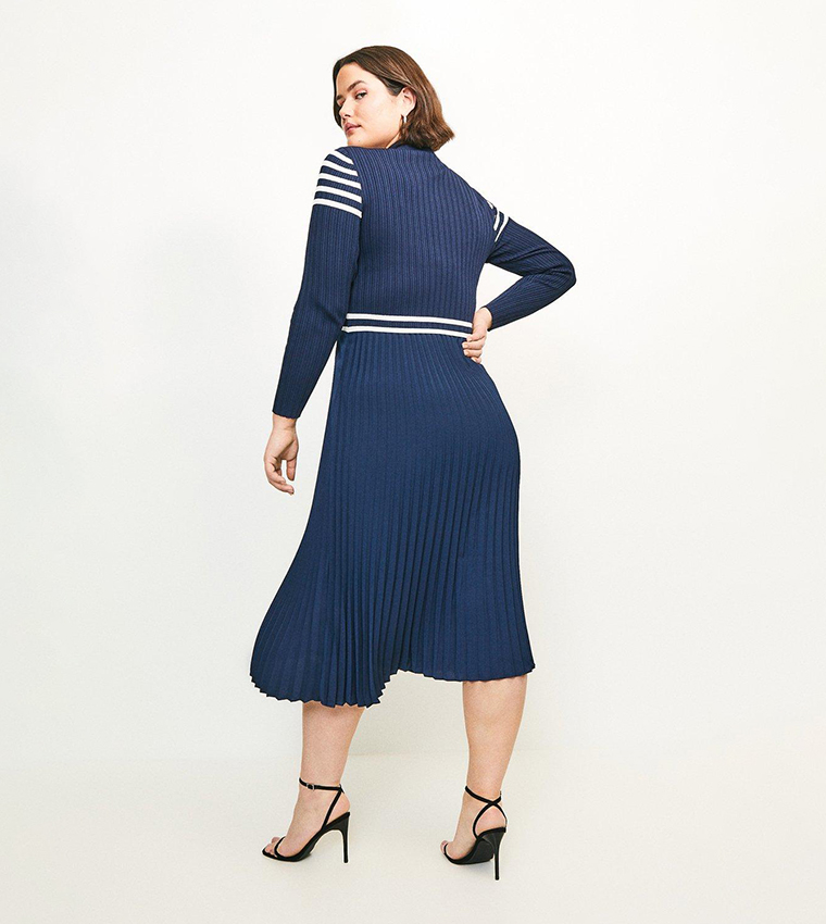 Karen millen sporty stripe knit dress online