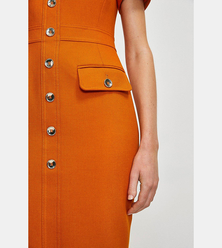 karen millen Pencil Midi Dress オレンジ　UK8 karen millen Pencil Midi Dress オレンジ UK8
